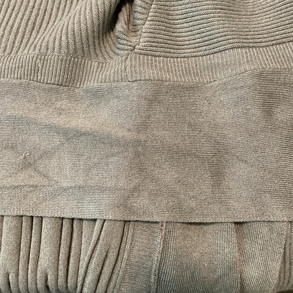 Cactus + Pearl L Sage Green Open Front Cardigan Ribbed Knit Long Sleeve - Picture 14 of 14